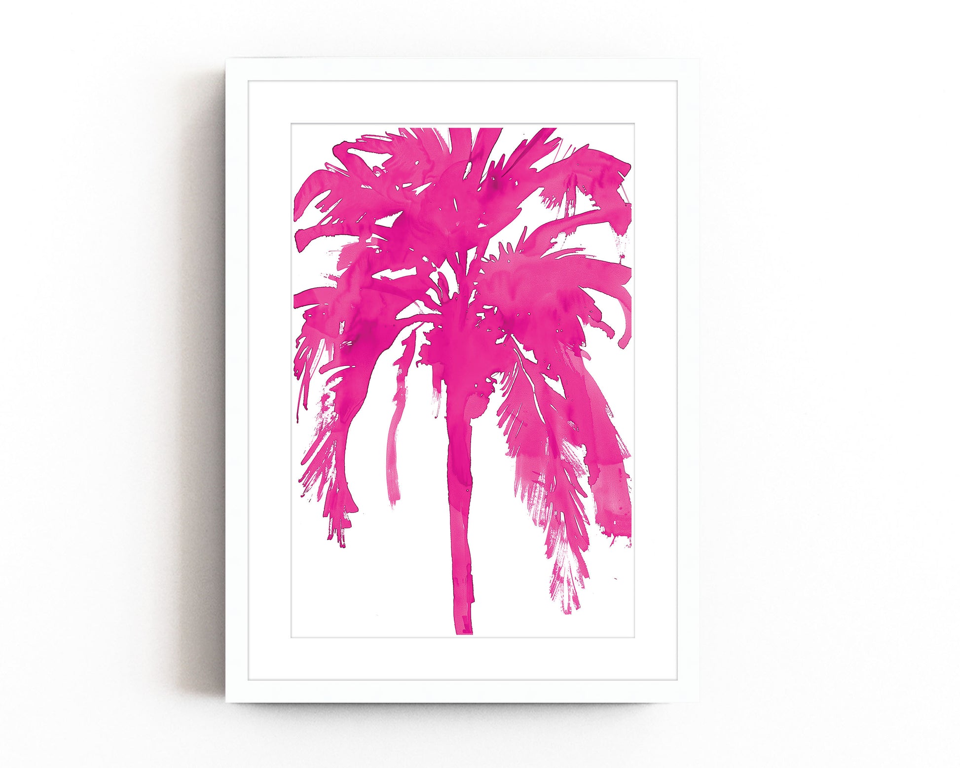 pink palm tree plant Pink Palm Tree Watercolor Print