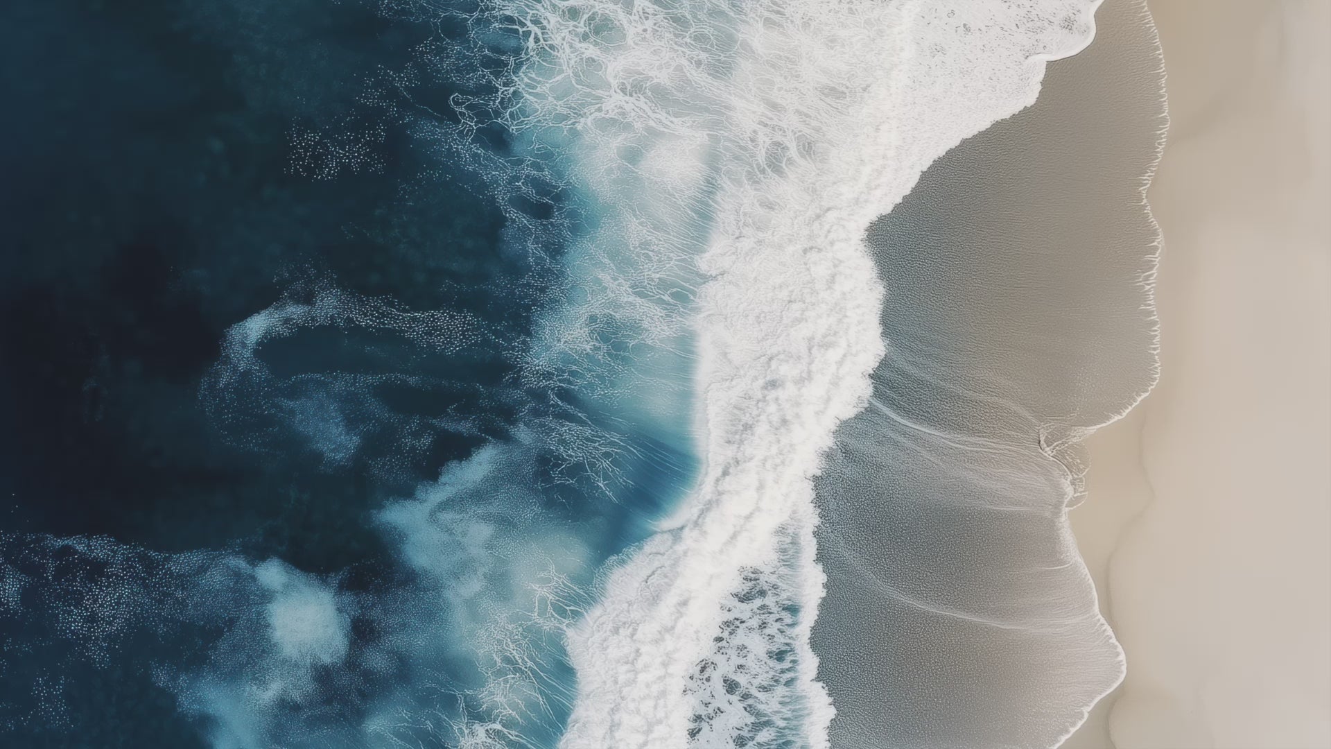 Aerial Beach Photography Print – Minimalist Ocean Wave Wall Art