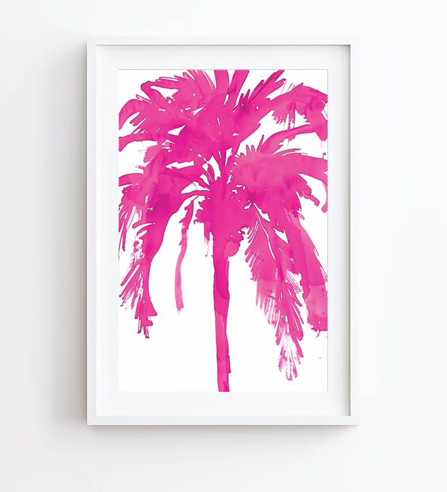 Inky Palm Tree (Hot Pink)